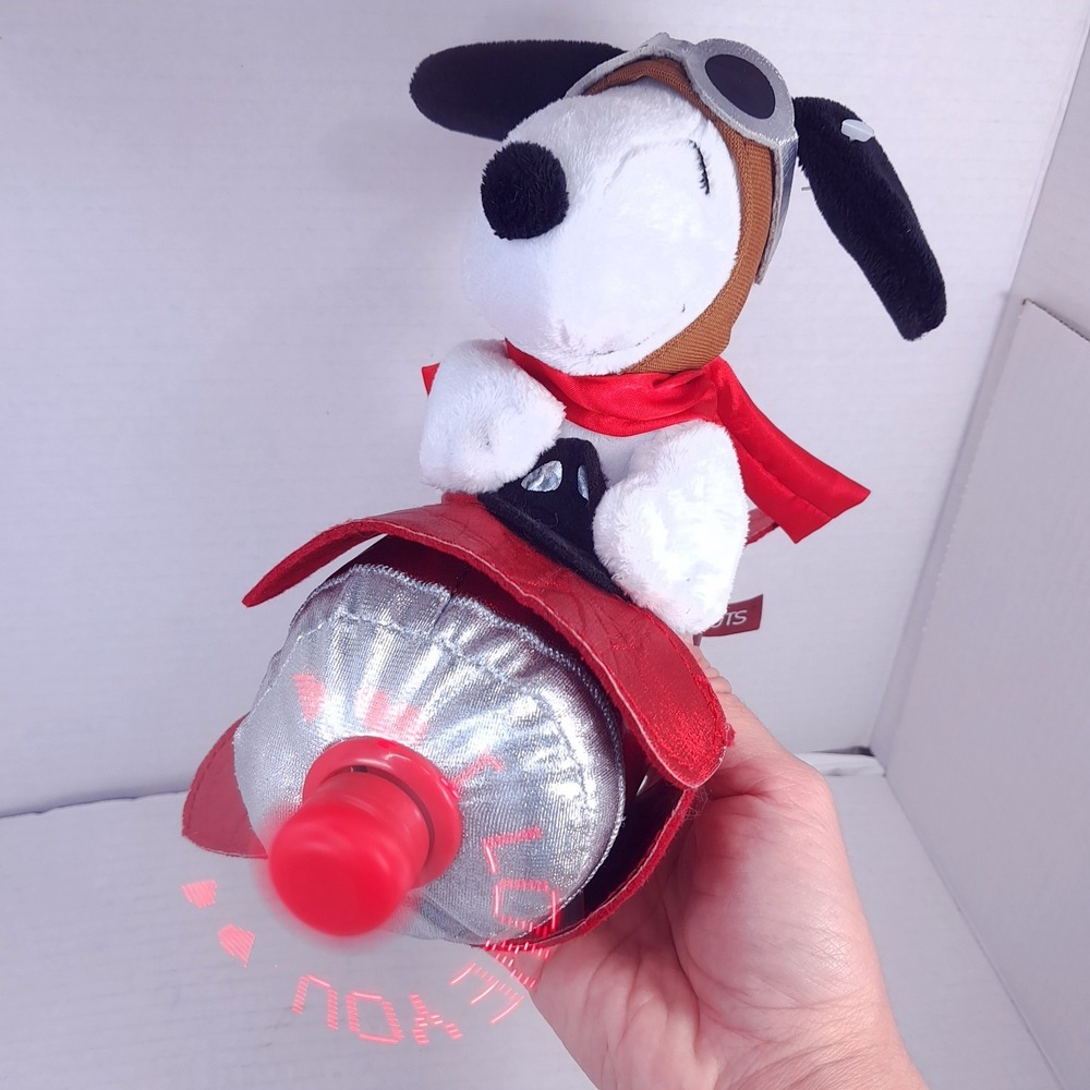 Peanuts Snoopy Red Baron Happy Valentine's Day Talking Light Up Plush plane